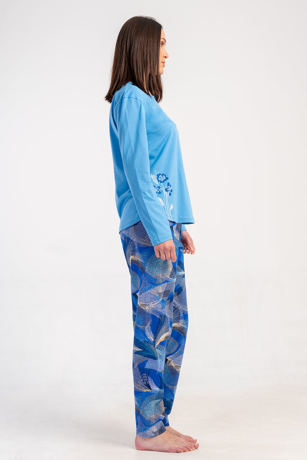 KADIN P.SUPREM O YAKA UZUN KOL ETEGI OVAL PIJAMA TAKIM