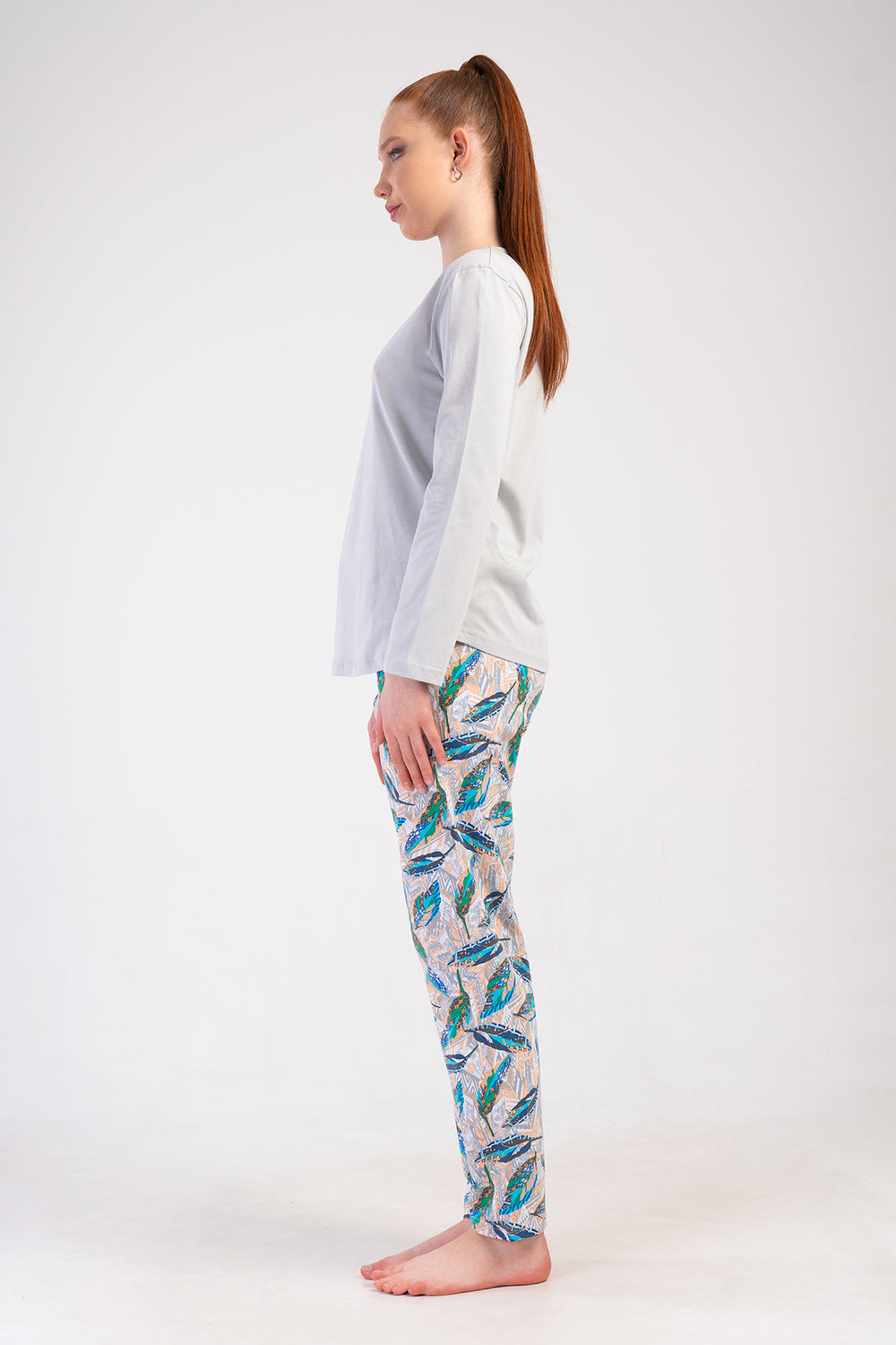 KADIN P.SUPREM XXL O YAKA UZUN KOL ETEGI OVAL PIJAMA TAKIM