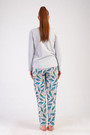 KADIN P.SUPREM XXL O YAKA UZUN KOL ETEGI OVAL PIJAMA TAKIM