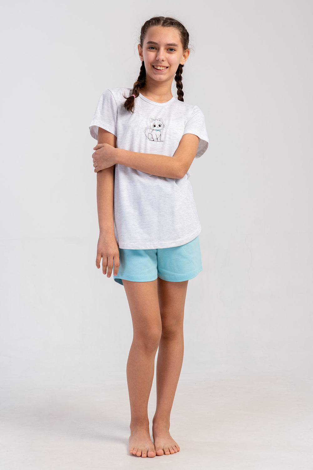 KIZ COCUK P.SUPREM O YAKA KISA KOL ETEGI OVAL SORT TAKIM(1-2/7-8)