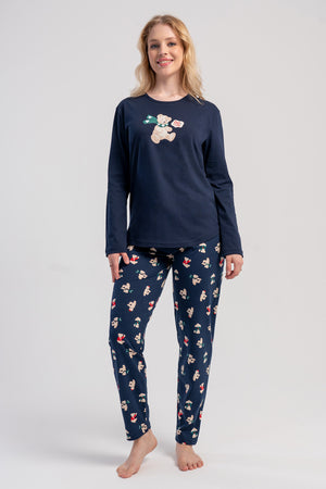 KADIN P.SUPREM O YAKA UZUN KOL ETEGI OVAL PIJAMA TAKIM