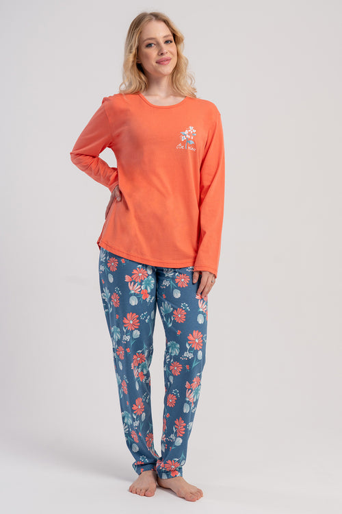 KADIN P.SUPREM XXL O YAKA UZUN KOL ETEGI OVAL PIJAMA TAKIM