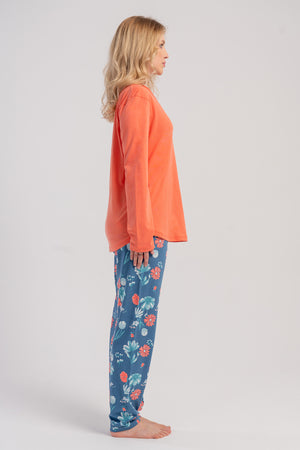 KADIN P.SUPREM XXL O YAKA UZUN KOL ETEGI OVAL PIJAMA TAKIM