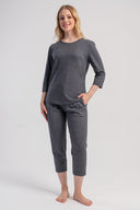 KADIN P.SUPREM O YAKA 3/4KOL CEPLI 7/8 BOY PIJAMA TAKIM