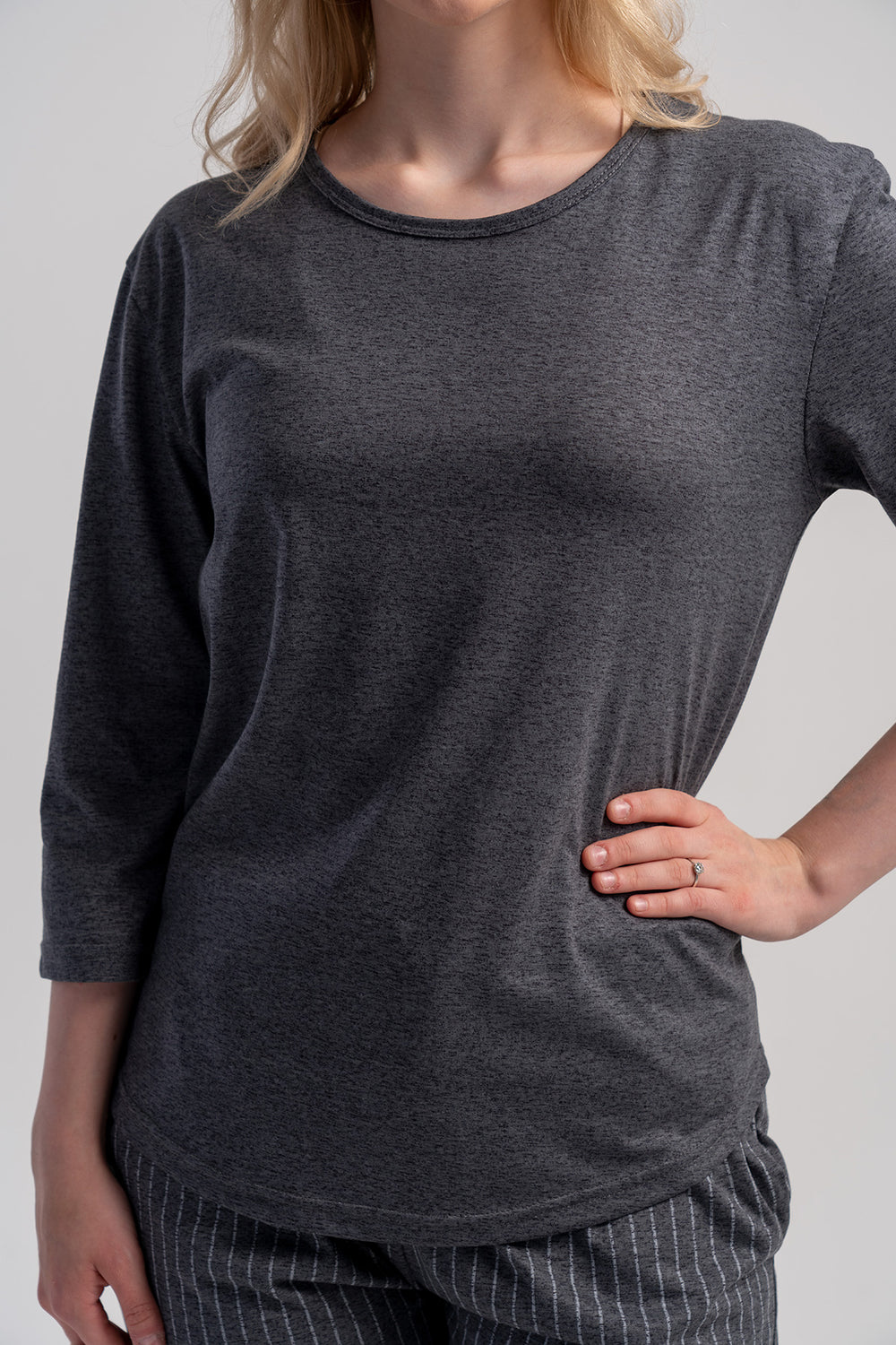 KADIN P.SUPREM O YAKA 3/4KOL CEPLI 7/8 BOY PIJAMA TAKIM