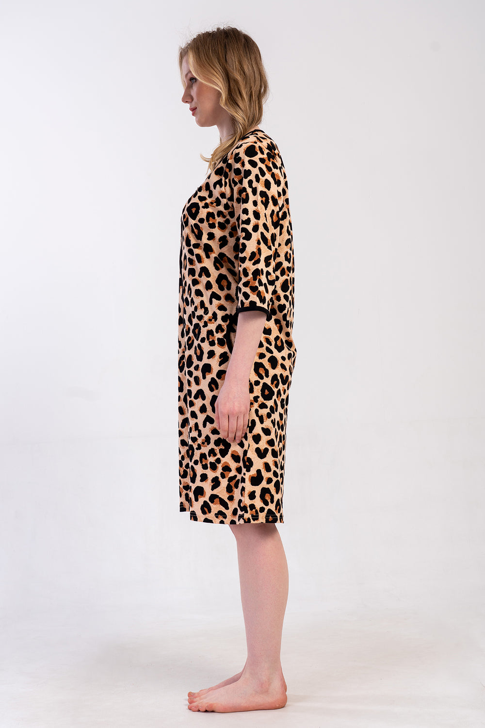 KADIN P.SUPREM XXL 3/4KOL FERMUARLI CEPLI EV ELBISESI