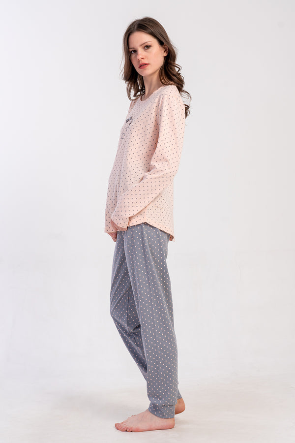 KADIN P.SUPREM O YAKA UZUN KOL ETEGI OVAL PIJAMA TAKIM