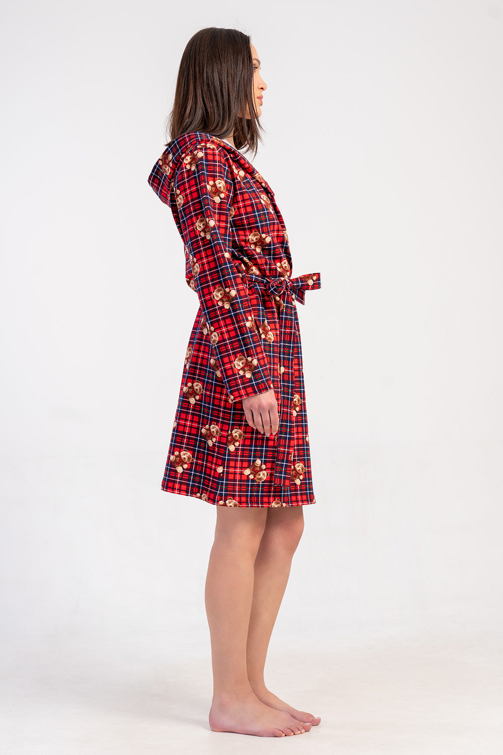 KADIN 2IPLIK KAPSONLU UZUN KOL KISA CEPLI SABAHLIK