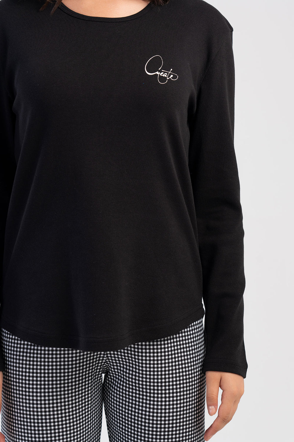 KADIN INTERLOK O YAKA UZUN KOL ETEGI OVAL PIJAMA TAKIM