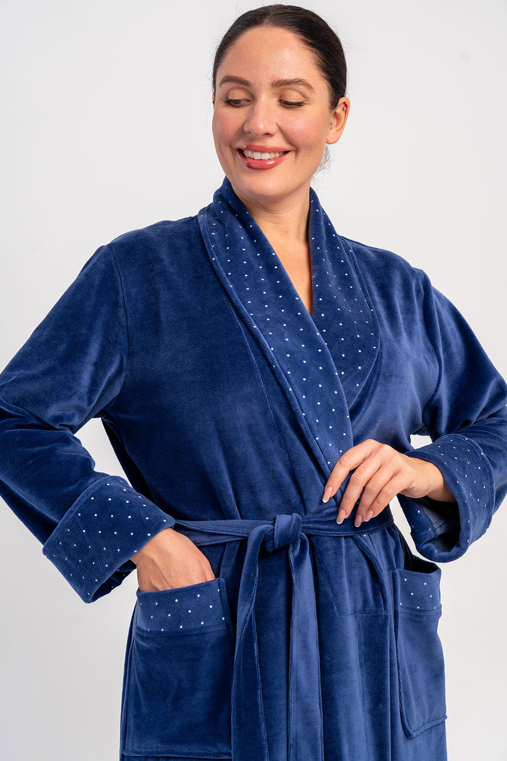 KADIN PAMUK KADIFE XXL UZUN KOL CEPLI SAL YAKA SABAHLIK