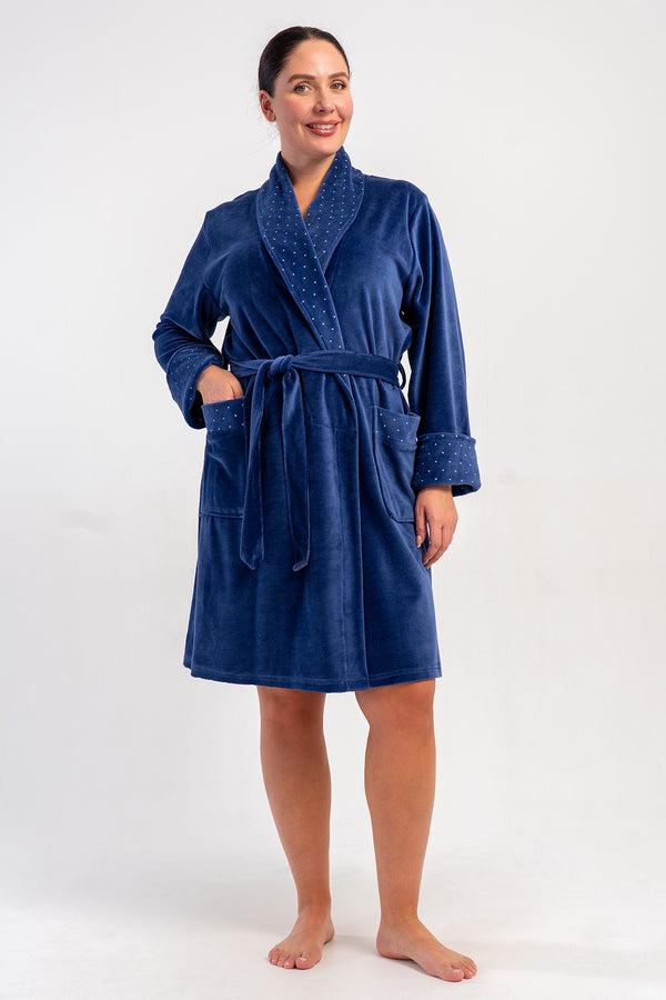 KADIN PAMUK KADIFE XXL UZUN KOL CEPLI SAL YAKA SABAHLIK