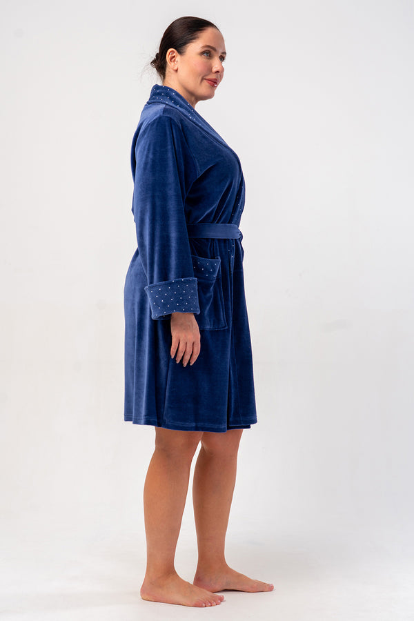 KADIN PAMUK KADIFE XXL UZUN KOL CEPLI SAL YAKA SABAHLIK