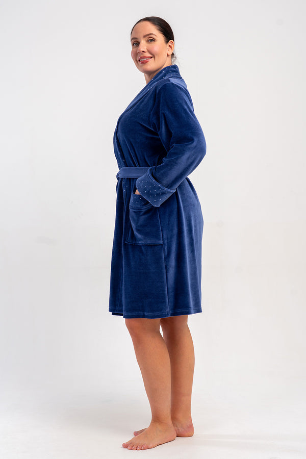 KADIN PAMUK KADIFE XXL UZUN KOL CEPLI SAL YAKA SABAHLIK