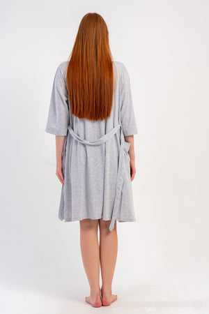 KADIN P.SUPREM IP ASKILI DANTELLI TUNIK+ 3/4 KOL HAMILE SABAHLIK TAKIM