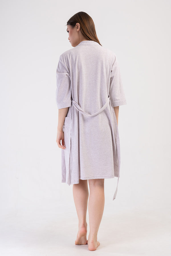 KADIN P.SUPREM IP ASKILI DANTELLI TUNIK+ 3/4 KOL HAMILE SABAHLIK TAKIM