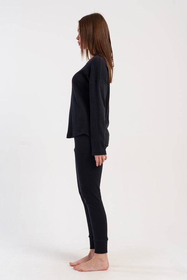 KADIN KASKORSE UZUN KOL UZUN PACA PACA MANSETLI PIJAMA TAKIM