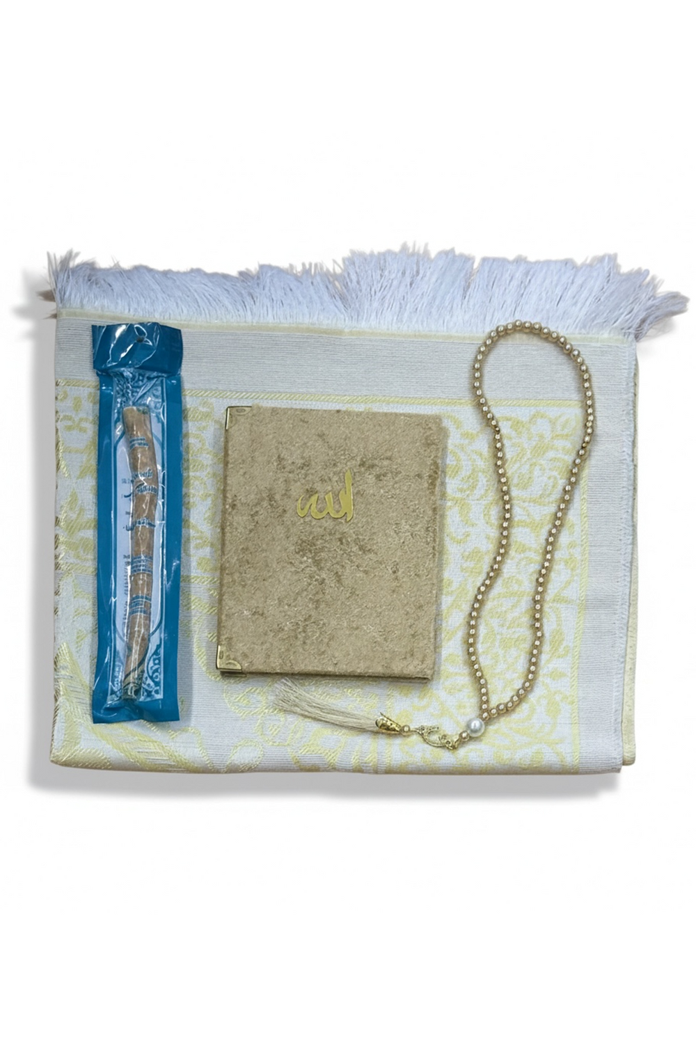 4'LÜ  (SECCADE-KADİFE KAPLI YASİNİ ŞERİF-İNCİ TESBİH-MİSVAK) SET